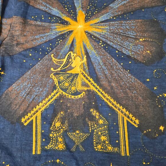 NWOT Collections Etc Top Nativity Stars Navy Long Sleeve Sequins Christmas XL - Picture 12 of 16